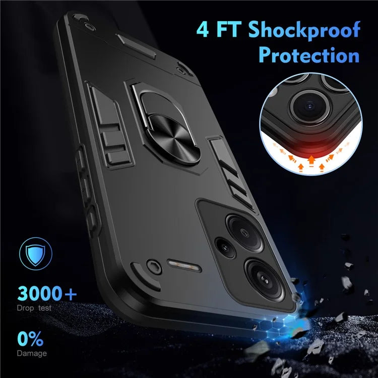 For Xiaomi Redmi Note 13 Pro+ 5G Case Rotating Kickstand PC+TPU Phone Cover