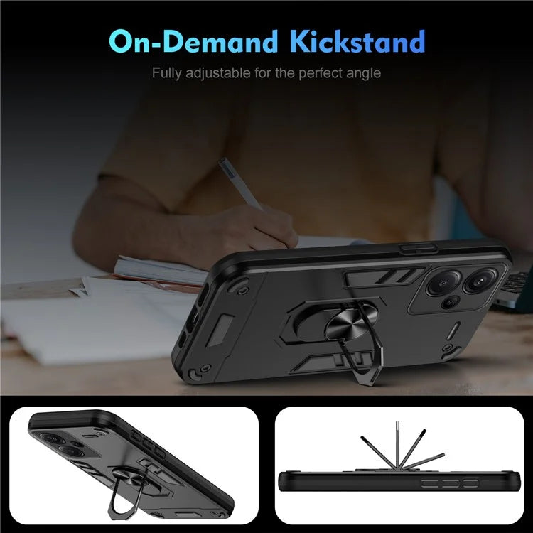 For Xiaomi Redmi Note 13 Pro+ 5G Case Rotating Kickstand PC+TPU Phone Cover