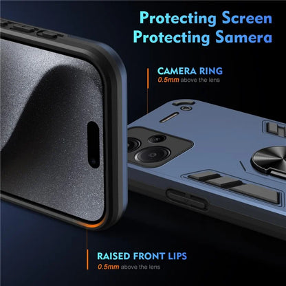 For Xiaomi Redmi Note 13 Pro+ 5G Case Rotating Kickstand PC+TPU Phone Cover