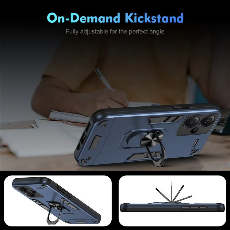 For Xiaomi Redmi Note 13 Pro+ 5G Case Rotating Kickstand PC+TPU Phone Cover