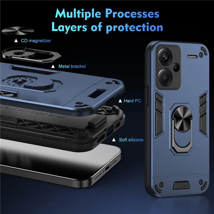 For Xiaomi Redmi Note 13 Pro+ 5G Case Rotating Kickstand PC+TPU Phone Cover