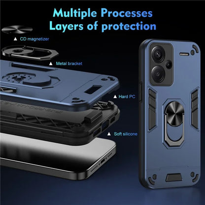 For Xiaomi Redmi Note 13 Pro+ 5G Case Rotating Kickstand PC+TPU Phone Cover
