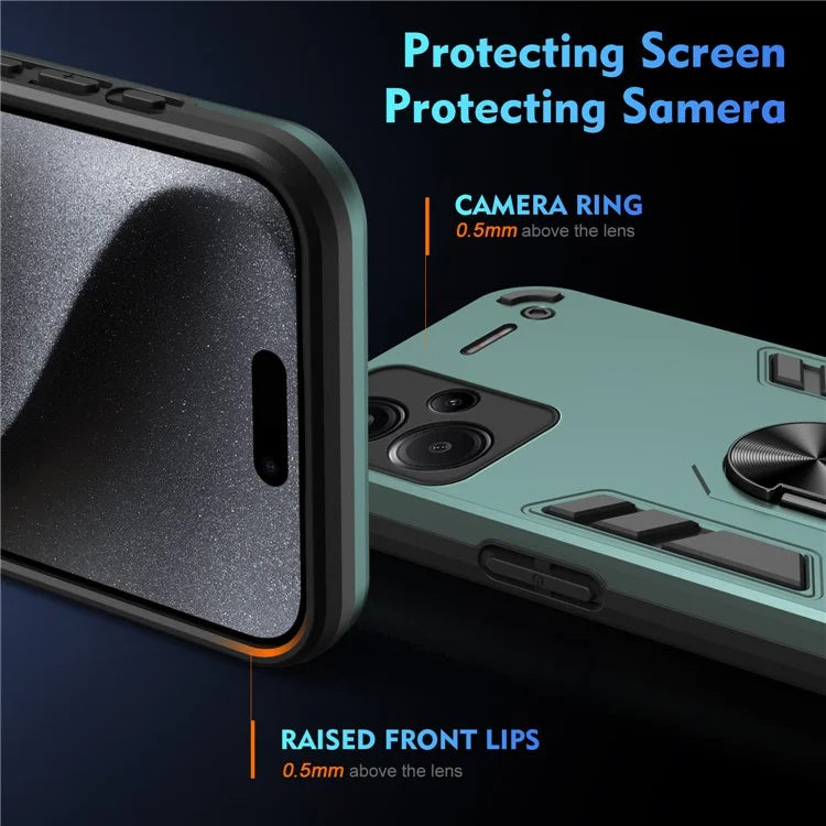 For Xiaomi Redmi Note 13 Pro+ 5G Case Rotating Kickstand PC+TPU Phone Cover