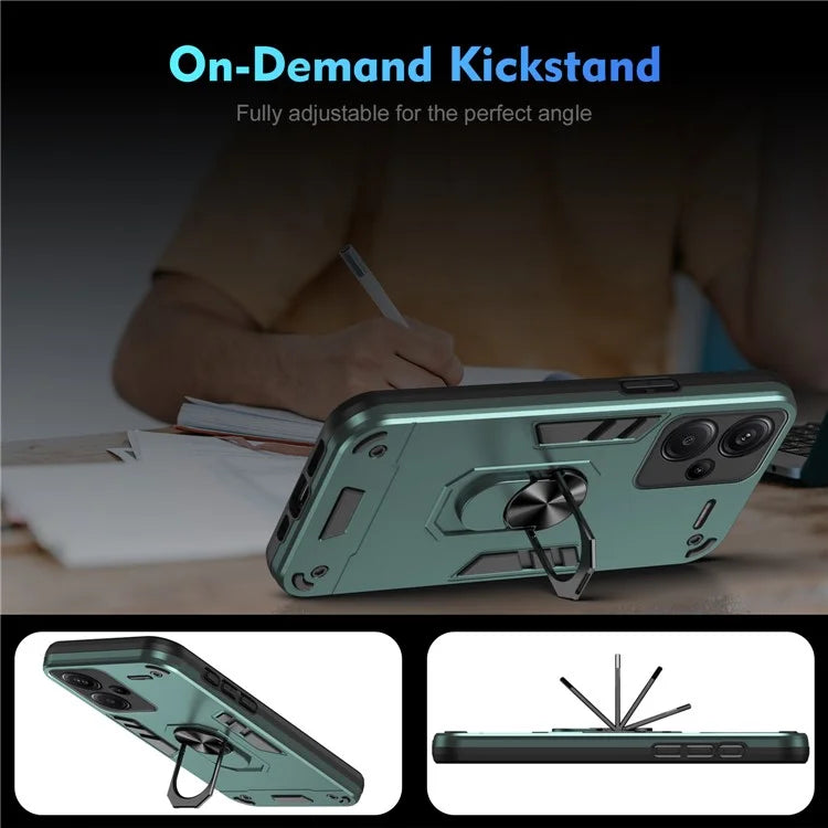 For Xiaomi Redmi Note 13 Pro+ 5G Case Rotating Kickstand PC+TPU Phone Cover