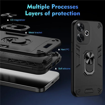 For Xiaomi Redmi Turbo 3 5G / Poco F6 5G Case Rotating Kickstand PC+TPU Phone Cover