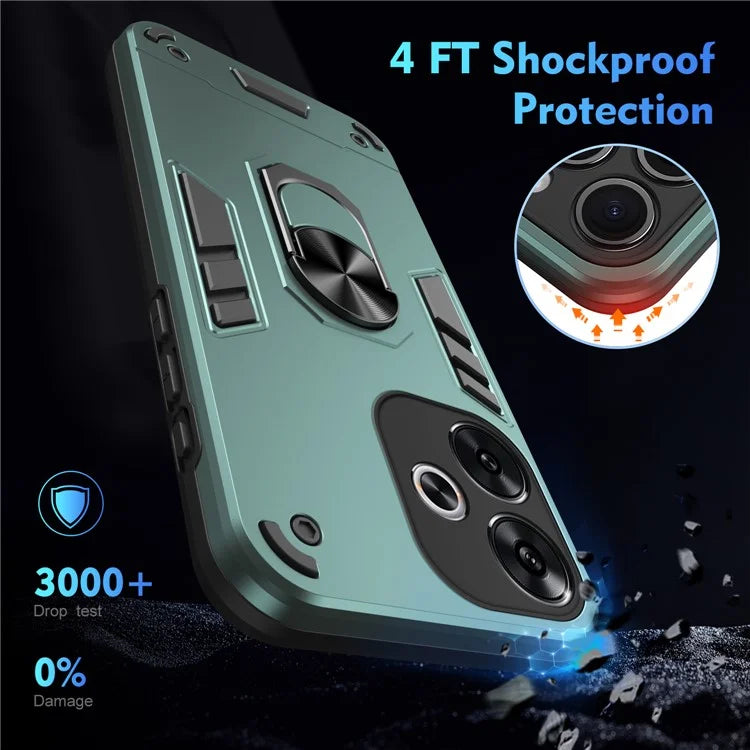 For Xiaomi Redmi Turbo 3 5G / Poco F6 5G Case Rotating Kickstand PC+TPU Phone Cover