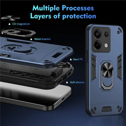 For Xiaomi Redmi Note 13 5G (Global) Case Kickstand Hard PC Soft TPU Phone Cover