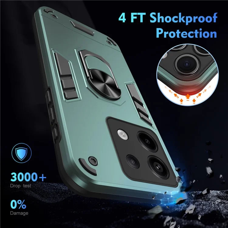 For Xiaomi Redmi Note 13 5G (Global) Case Kickstand Hard PC Soft TPU Phone Cover