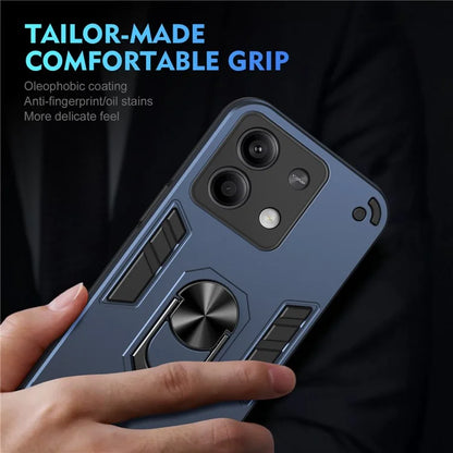 For Xiaomi Redmi Note 13 5G Case Kickstand PC+TPU Car Mount Magnetic Holder Phone Cover