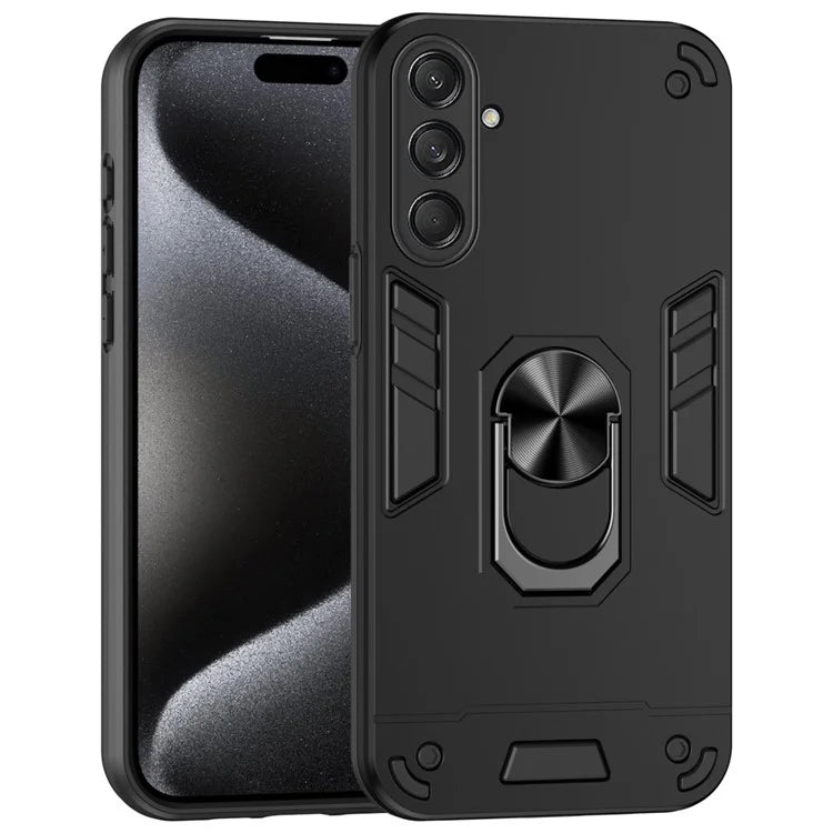 For Samsung Galaxy M55 5G Case PC+TPU Phone Cover with Rotation Ring Grip