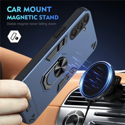 For Samsung Galaxy M55 5G Case PC+TPU Phone Cover with Rotation Ring Grip