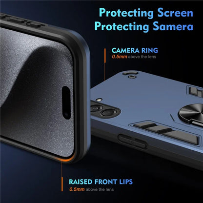 For Samsung Galaxy M55 5G Case PC+TPU Phone Cover with Rotation Ring Grip