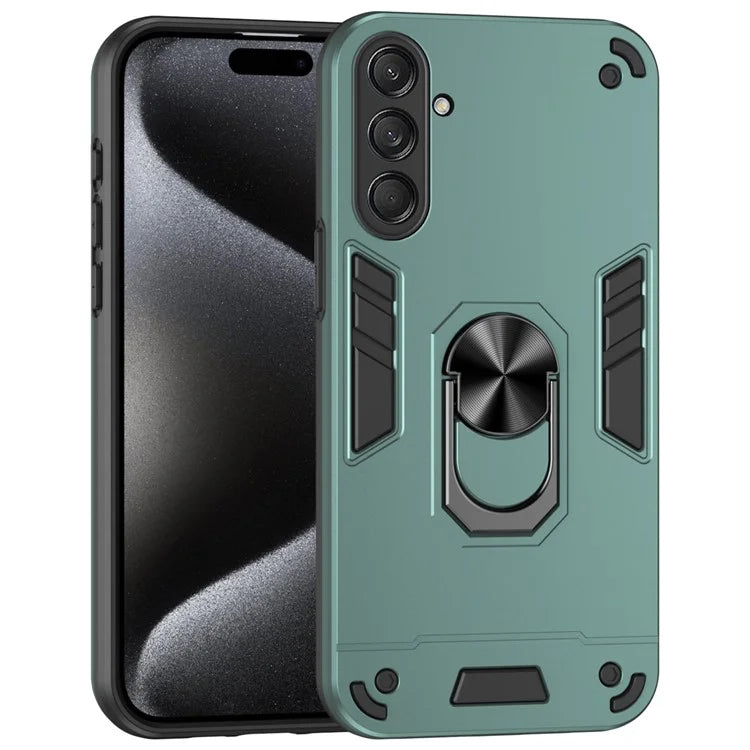 For Samsung Galaxy M55 5G Case PC+TPU Phone Cover with Rotation Ring Grip