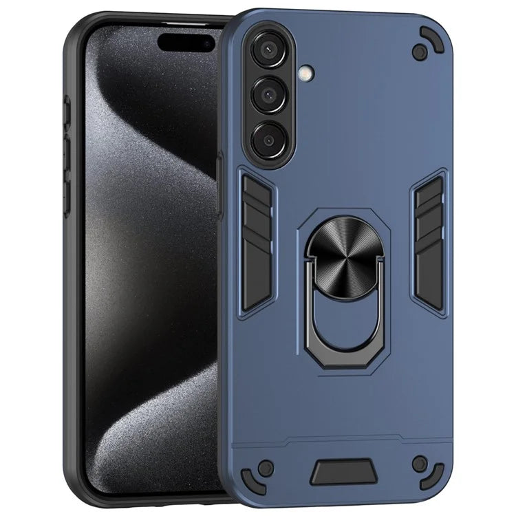 For Samsung Galaxy M15 5G Case PC+TPU Phone Cover with Ring Kickstand