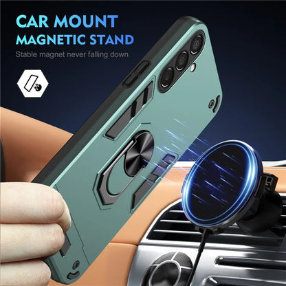 For Samsung Galaxy M15 5G Case PC+TPU Phone Cover with Ring Kickstand