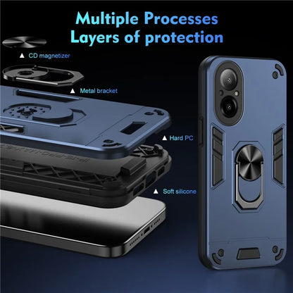 For Realme C67 4G Case Kickstand PC+TPU Shockproof Phone Cover