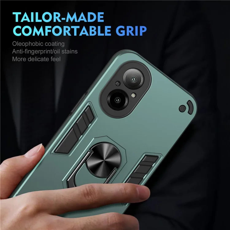 For Realme C67 4G Case Kickstand PC+TPU Shockproof Phone Cover