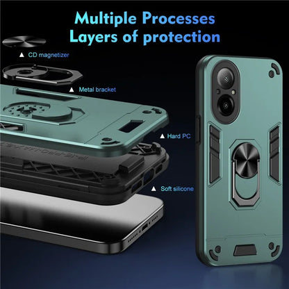 For Realme C67 4G Case Kickstand PC+TPU Shockproof Phone Cover
