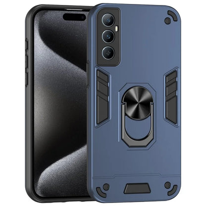 For Realme C65 4G Case PC+TPU Phone Cover with Ring Holder Kickstand, Anti-Scratch