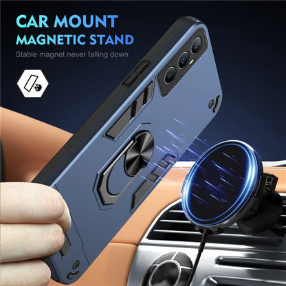For Realme C65 4G Case PC+TPU Phone Cover with Ring Holder Kickstand, Anti-Scratch