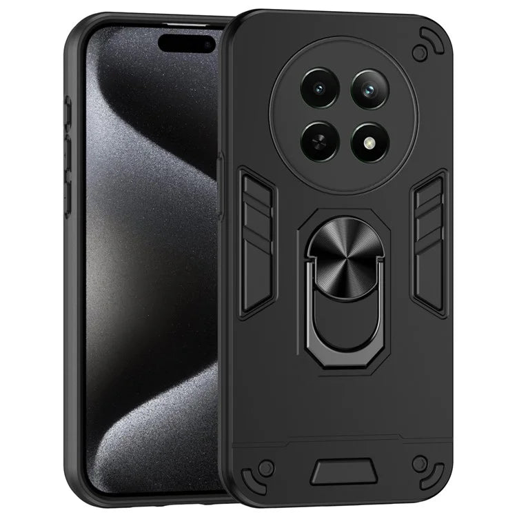 For Realme 12 5G Case PC+TPU Shockproof Phone Protective Cover Rotating Kickstand