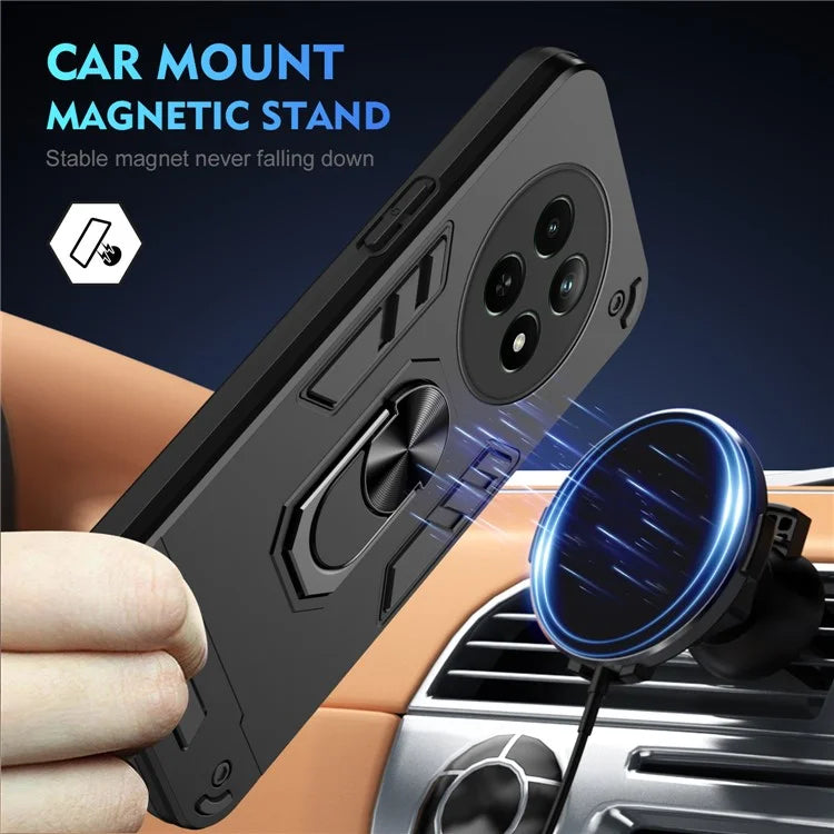 For Realme 12 5G Case PC+TPU Shockproof Phone Protective Cover Rotating Kickstand
