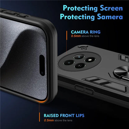 For Realme 12 5G Case PC+TPU Shockproof Phone Protective Cover Rotating Kickstand