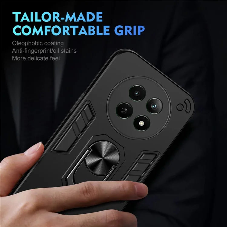 For Realme 12 5G Case PC+TPU Shockproof Phone Protective Cover Rotating Kickstand
