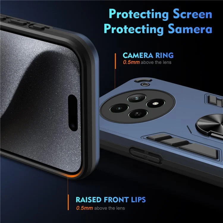 For Realme 12 5G Case PC+TPU Shockproof Phone Protective Cover Rotating Kickstand