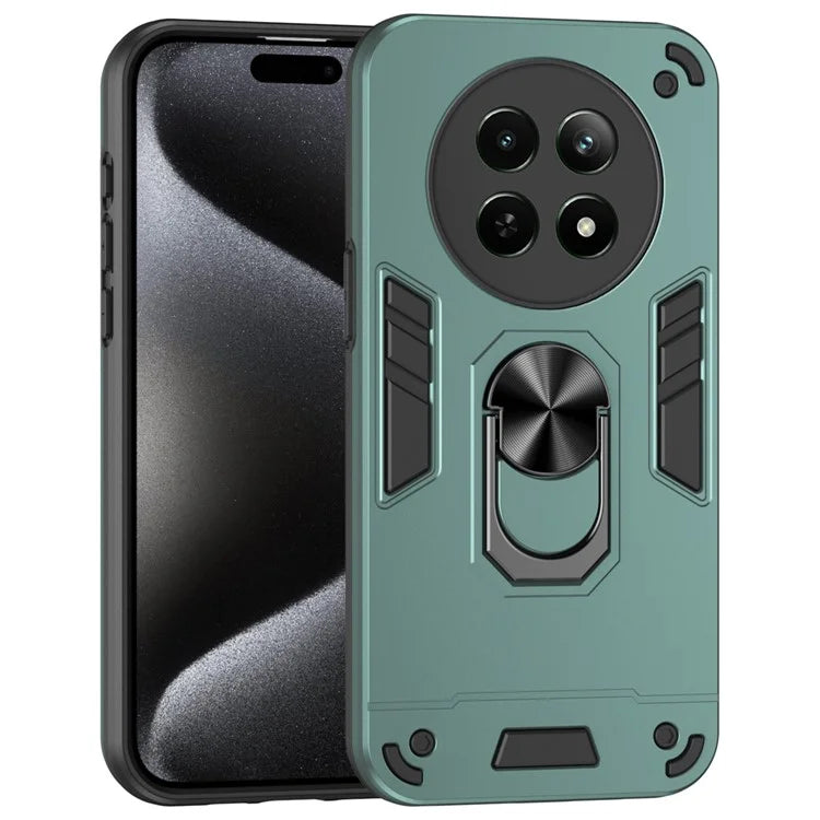 For Realme 12 5G Case PC+TPU Shockproof Phone Protective Cover Rotating Kickstand
