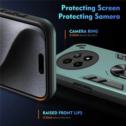 For Realme 12 5G Case PC+TPU Shockproof Phone Protective Cover Rotating Kickstand