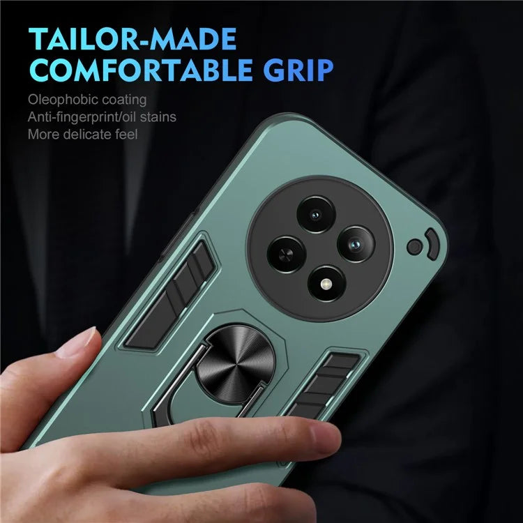 For Realme 12 5G Case PC+TPU Shockproof Phone Protective Cover Rotating Kickstand