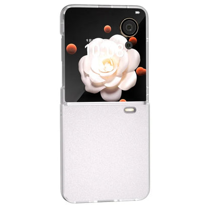 For Honor Magic V Flip 5G Case Matte Frame PU Leather+PC Glitter Phone Cover