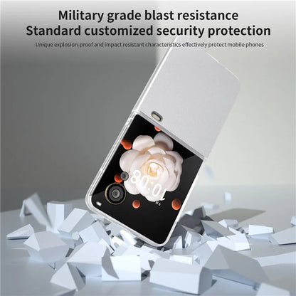 For Honor Magic V Flip 5G Case Matte Frame PU Leather+PC Glitter Phone Cover