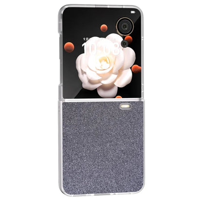 For Honor Magic V Flip 5G Case Matte Frame PU Leather+PC Glitter Phone Cover