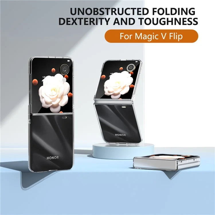 For Honor Magic V Flip 5G Clear Case Hard PC Anti-Scratch Phone Cover