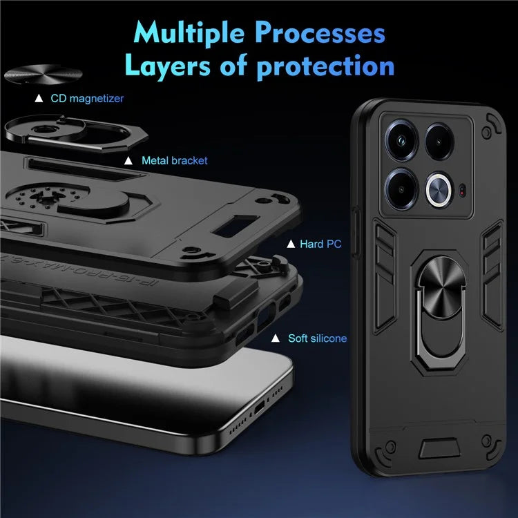 For Infinix Note 40 Slim Case Kickstand Car Mount Phone Case