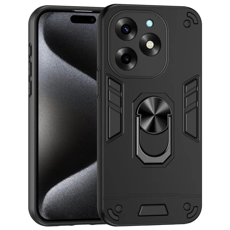 For itel S23+ Case Kickstand Hard PC Soft TPU Protective Phone Cover