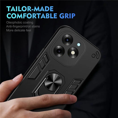 For itel S23+ Case Kickstand Hard PC Soft TPU Protective Phone Cover