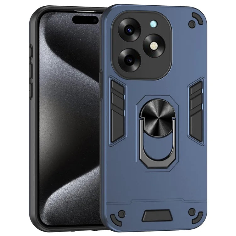 For itel S23+ Case Kickstand Hard PC Soft TPU Protective Phone Cover