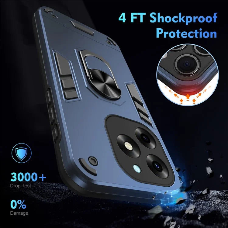 For itel S23+ Case Kickstand Hard PC Soft TPU Protective Phone Cover