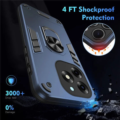 For itel S23+ Case Kickstand Hard PC Soft TPU Protective Phone Cover