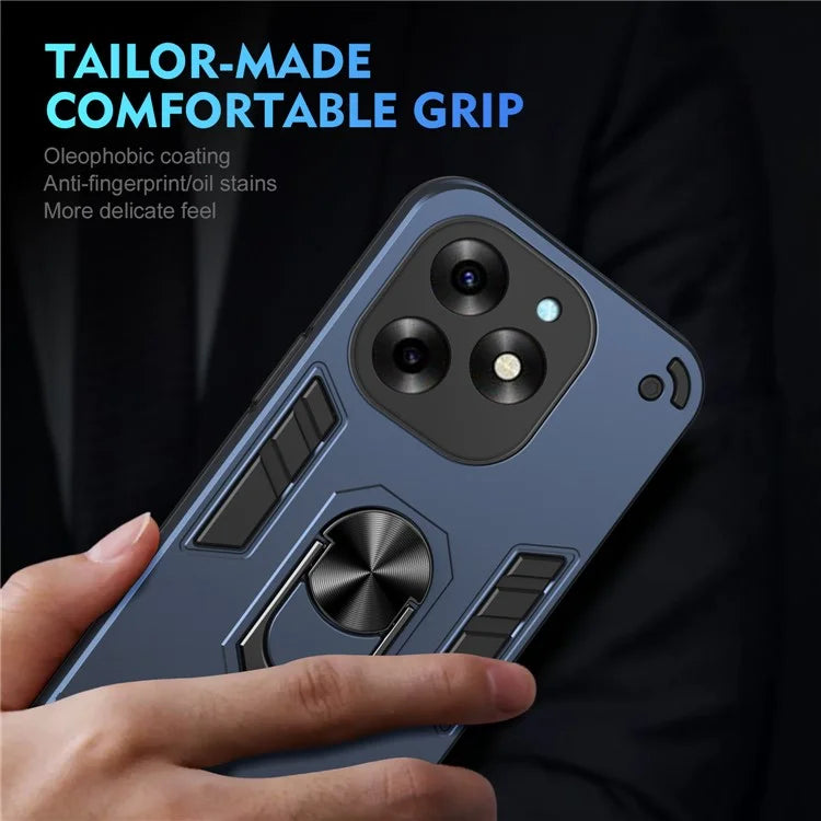 For itel S23+ Case Kickstand Hard PC Soft TPU Protective Phone Cover