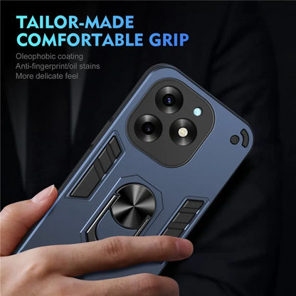 For itel S23+ Case Kickstand Hard PC Soft TPU Protective Phone Cover