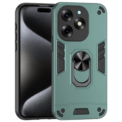 For itel S23+ Case Kickstand Hard PC Soft TPU Protective Phone Cover