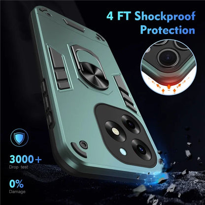 For itel S23+ Case Kickstand Hard PC Soft TPU Protective Phone Cover