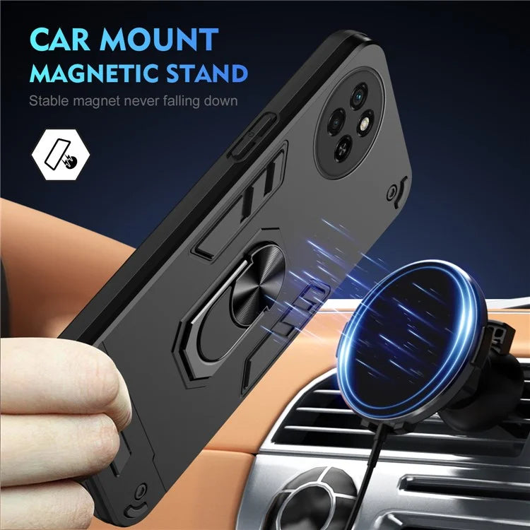 For itel S23 Case Dual Layer Hybrid PC+TPU Kickstand Phone Cover