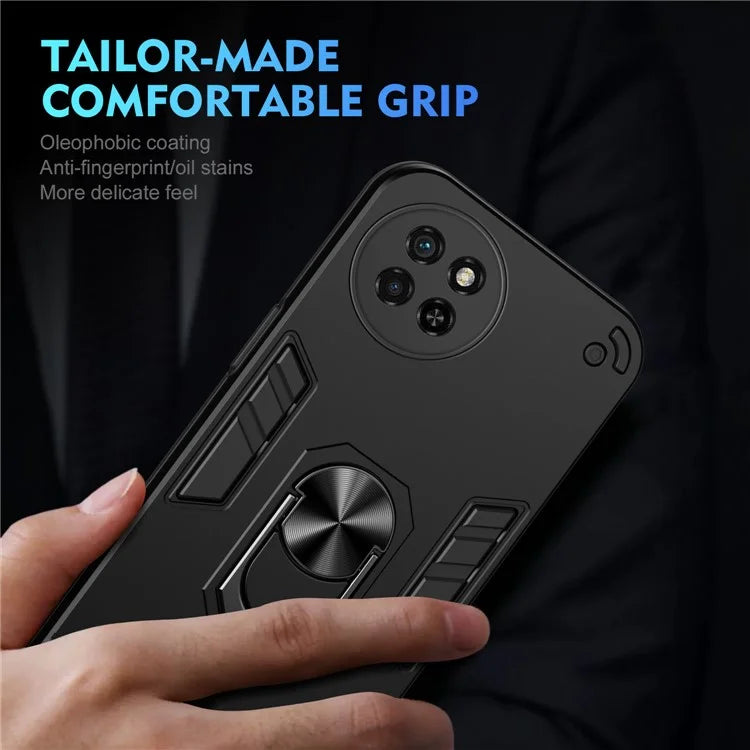 For itel S23 Case Dual Layer Hybrid PC+TPU Kickstand Phone Cover