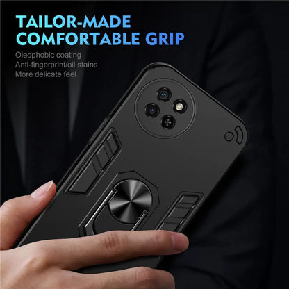For itel S23 Case Dual Layer Hybrid PC+TPU Kickstand Phone Cover