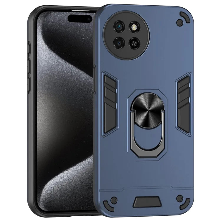 For itel S23 Case Dual Layer Hybrid PC+TPU Kickstand Phone Cover